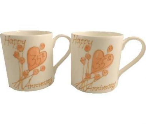 35th Wedding Anniversary Mugs Flower
