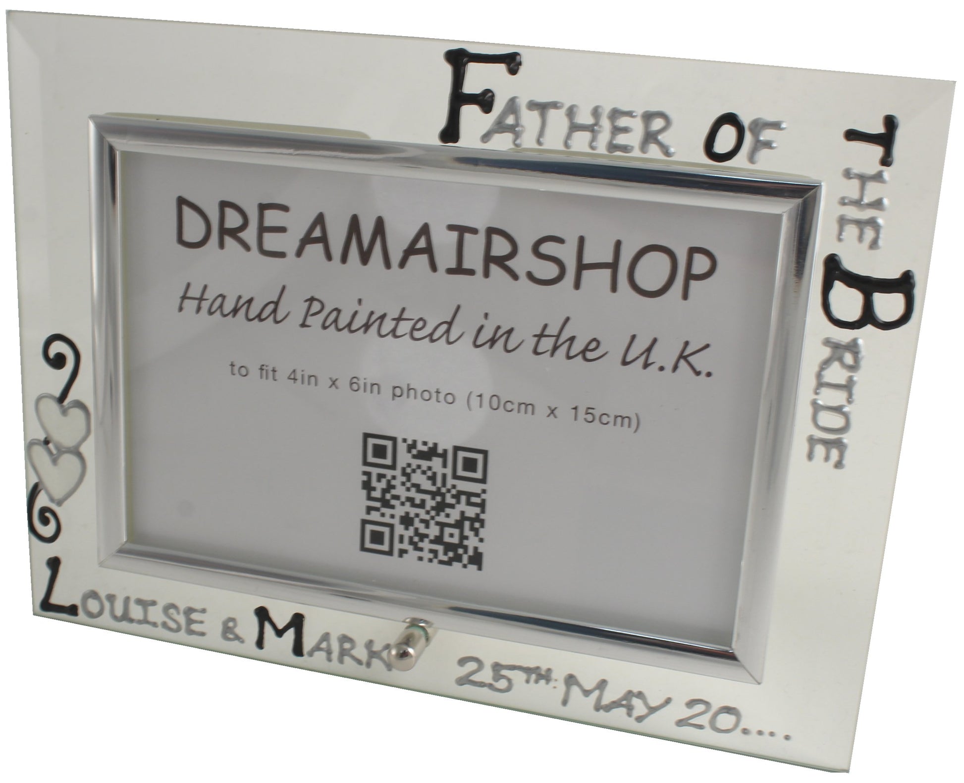 Personalised Father of the Bride Photo Frame (Blk/Sil)