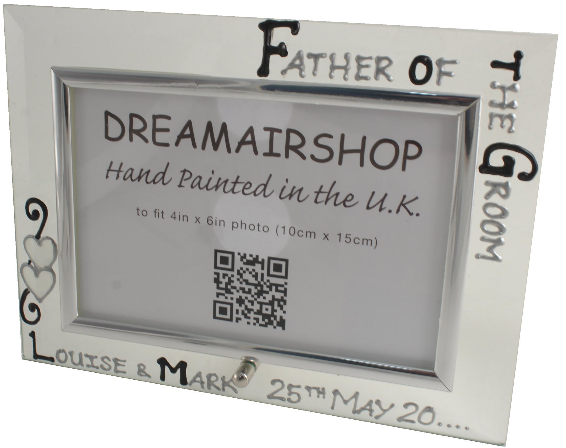 Personalised Father of the Groom Photo Frame (Blk/Sil)
