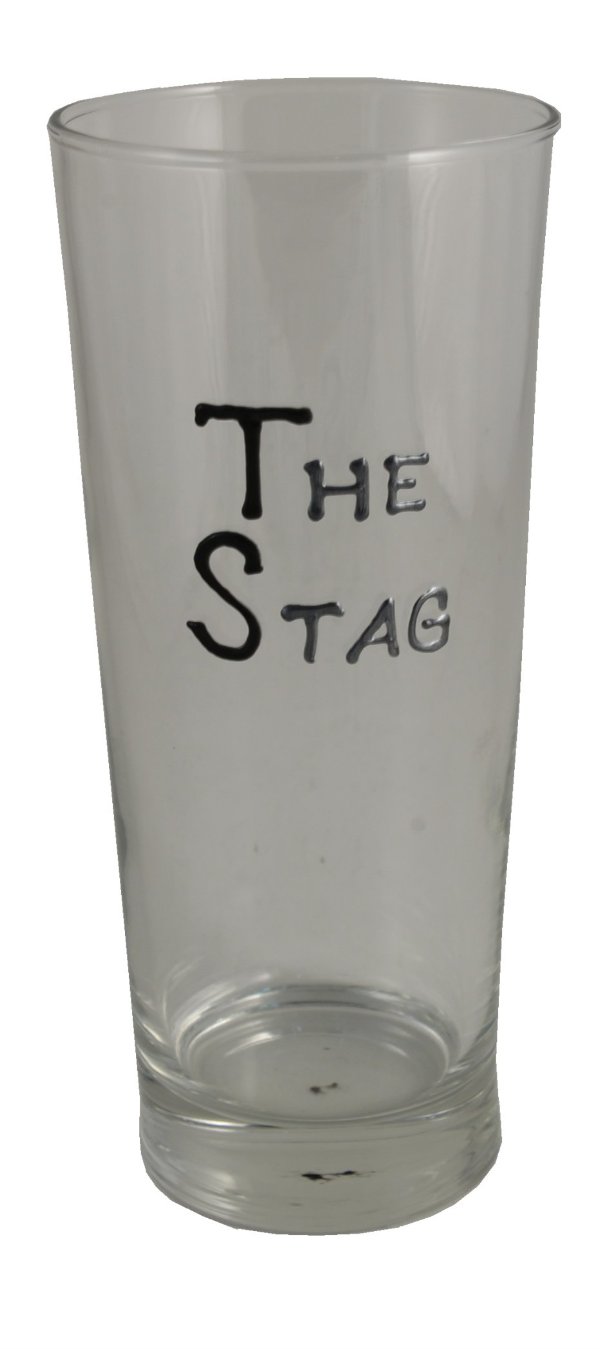 The Stag Pint Glass Blk/Sil