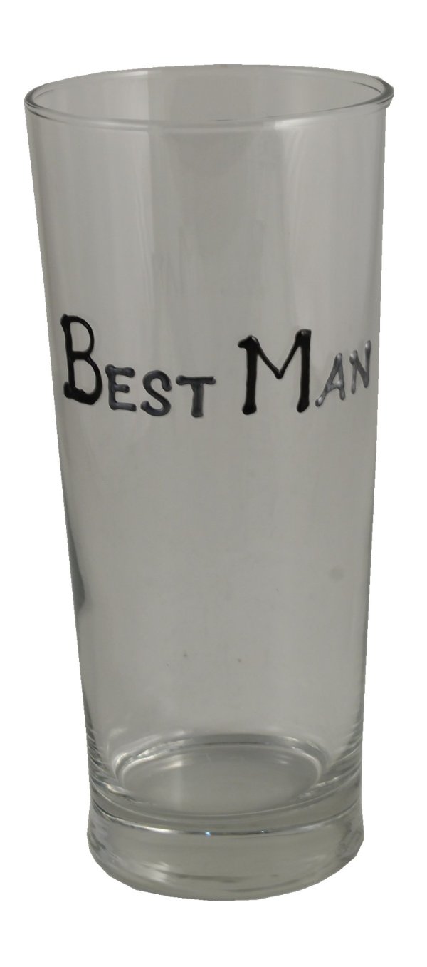 Best Man Pint Glass (Blk/Sil)