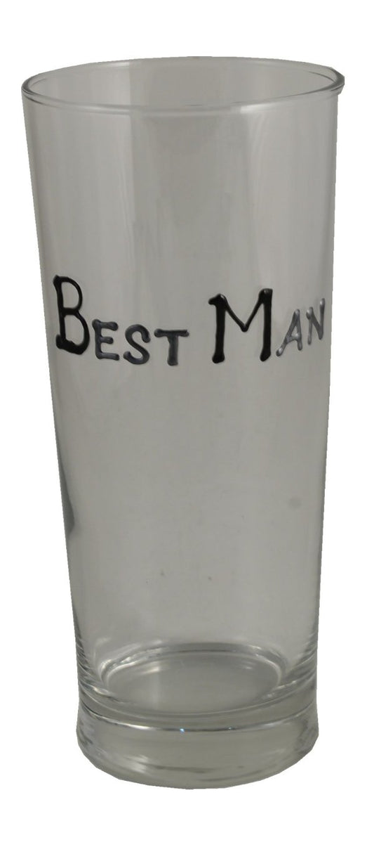 Best Man Pint Glass (Blk/Sil)