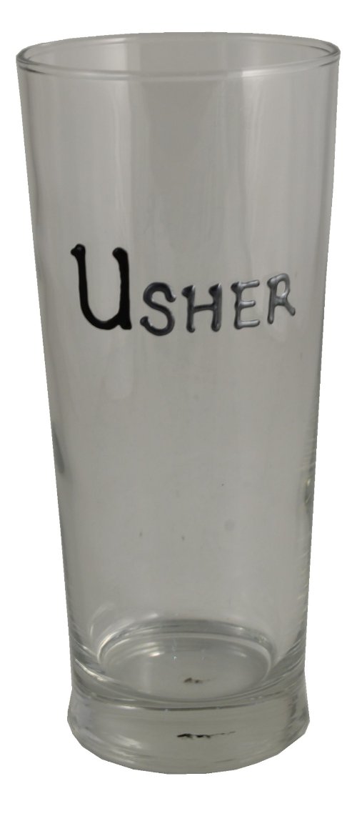 Usher Pint Glass (Blk/Sil)