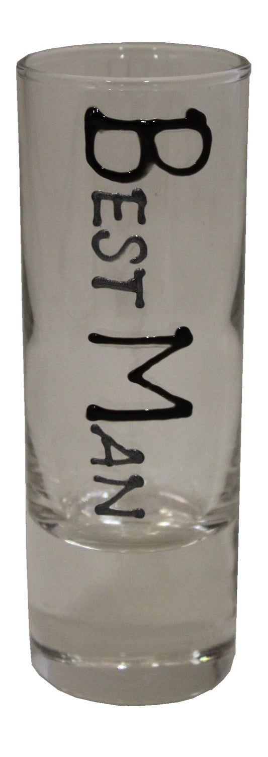 Best Man Shot Glass (Blk/Sil)