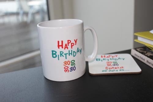 30th Birthday Mug & Coaster Brights Lifestyle