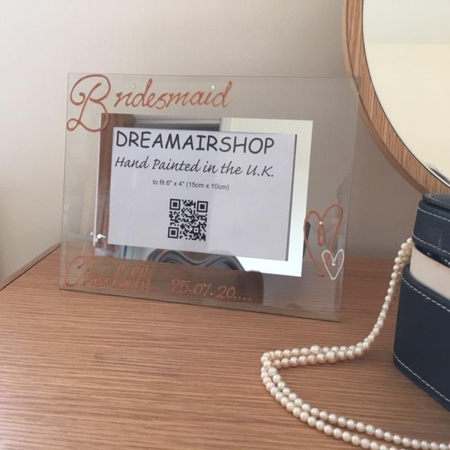 Bridesmaid Design Gift Photo Frame: Land (Copper) with Crystals
