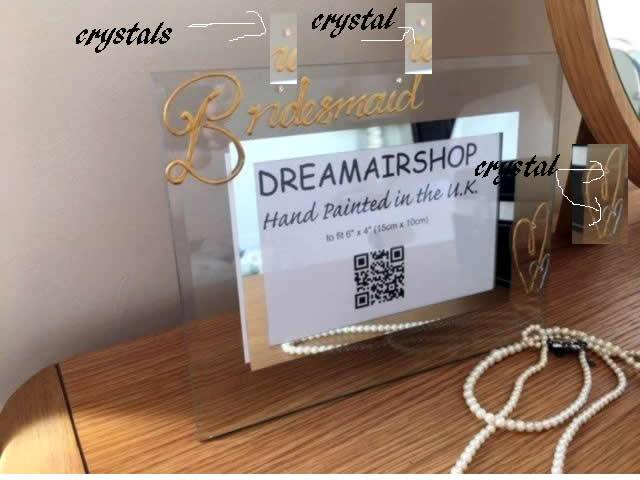 Bridesmaid Design Gift Photo Frame: Land (Gold) with Crystals