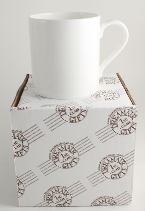 Personalised Gift China Tea/Coffee Mug: with crystals (Blue) Fine Bone China