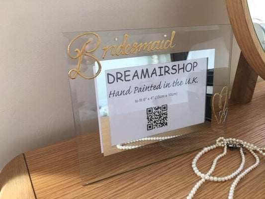 Bridesmaid Design Gift Photo Frame: Land (Gold) with Crystals