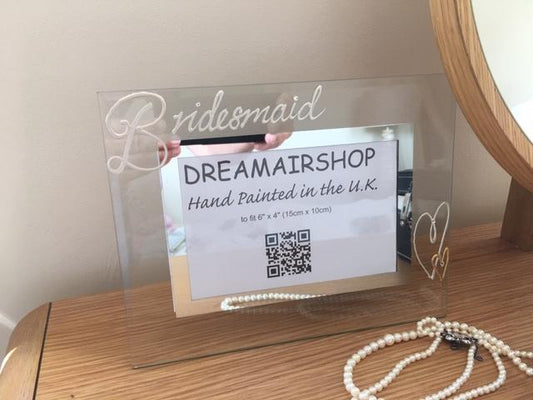 Bridesmaid Design Gift Photo Frame: Land (Pearl) with Crystals