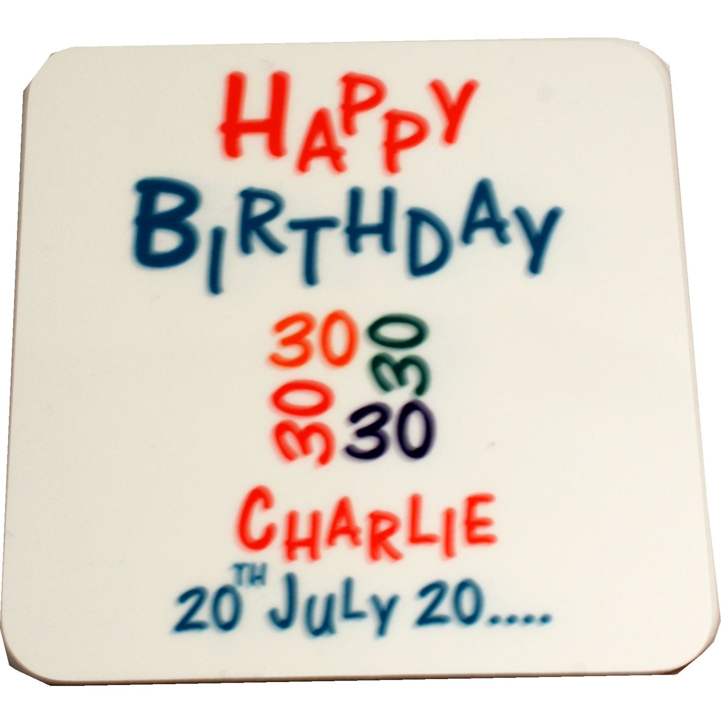 Personalised 30th Coaster Brights