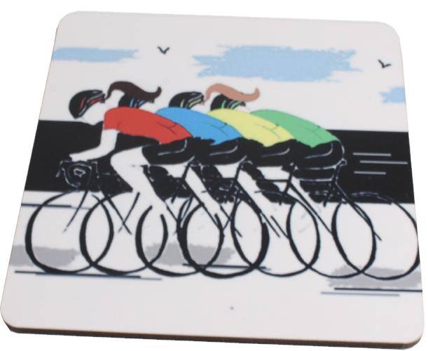 Cycling Design Gift Printed Coaster: