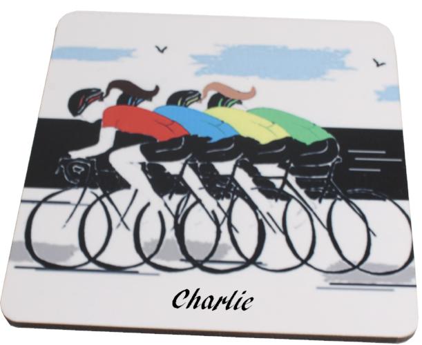 Personalised Gift Cycling Gift Coaster: