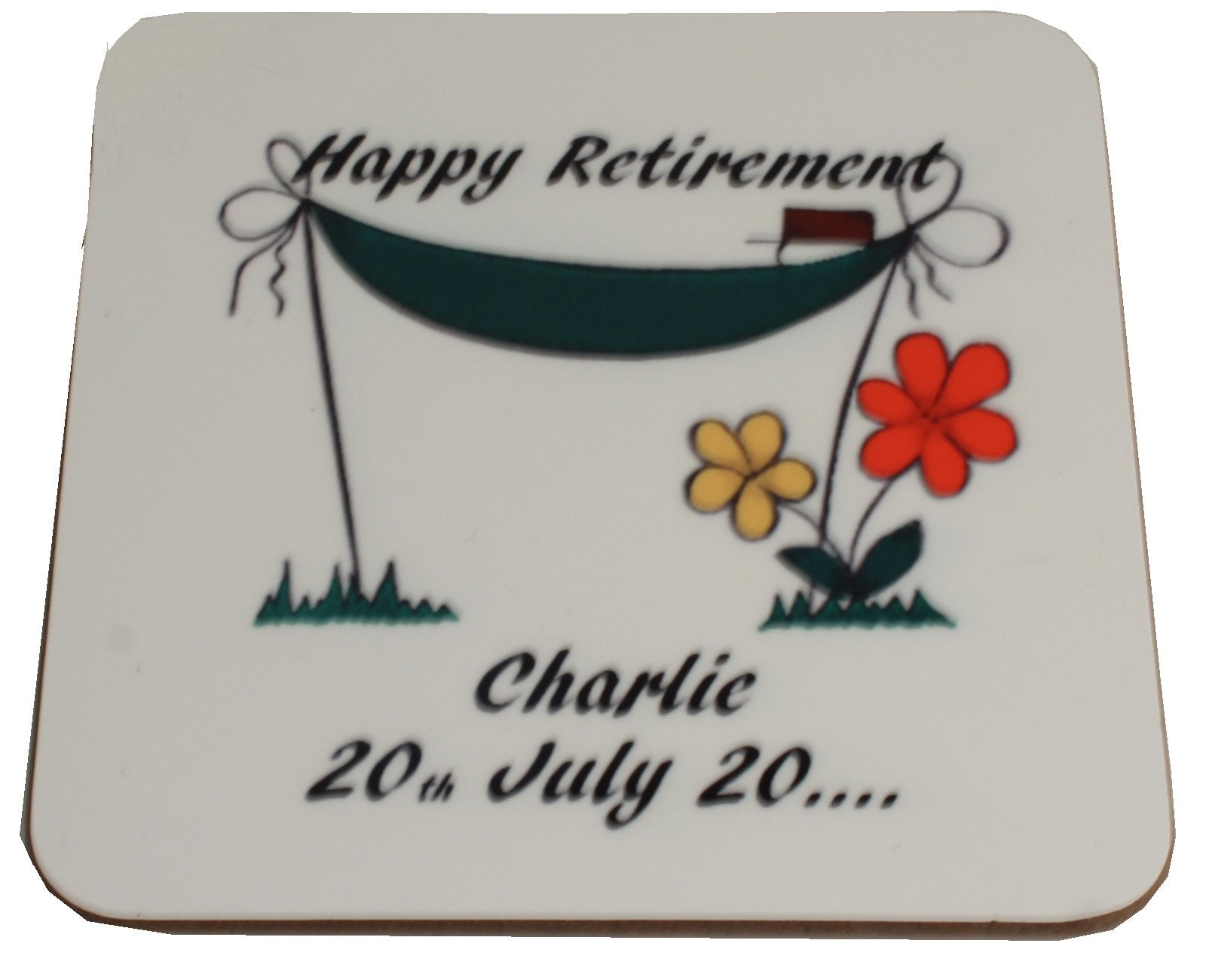 Personalised Retirement Design Gift Coaster: