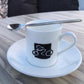 Personalised Gift Cycling Espresso Set: Cup & Saucer