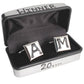 Cycling Gift Chrome Square Cufflinks: