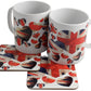 Union Jack Ceramic Mugs/Coaster Set: