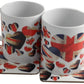 Union Jack Ceramic Mugs/Coaster Set: