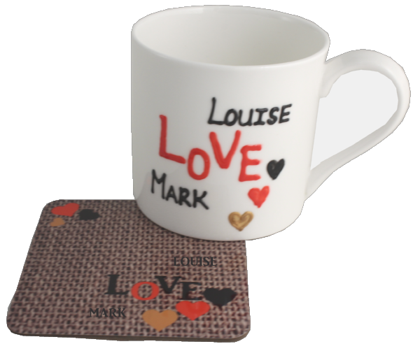 Personalised Love Mug & Coaster Gift Set