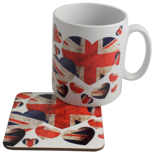 Union Jack Ceramic Mug & Coaster Gift Set