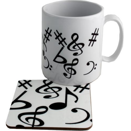 Music Gift Ceramic Mug & Coaster Set