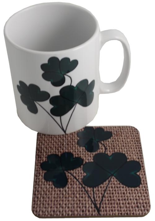 Shamrock mug and Coaster Gift Set