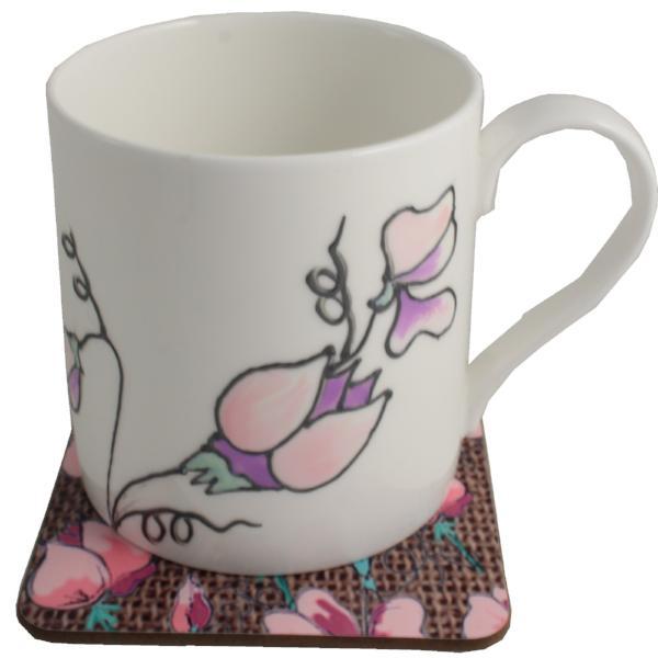 Sweet Pea Mug & Coaster