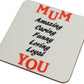 Mum Wording Gift Coaster (Black/Red):