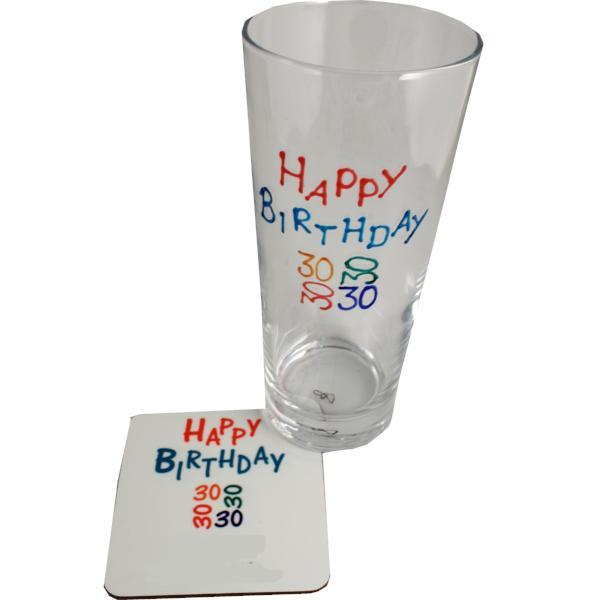 30th Birthday Pint & Coaster Brights