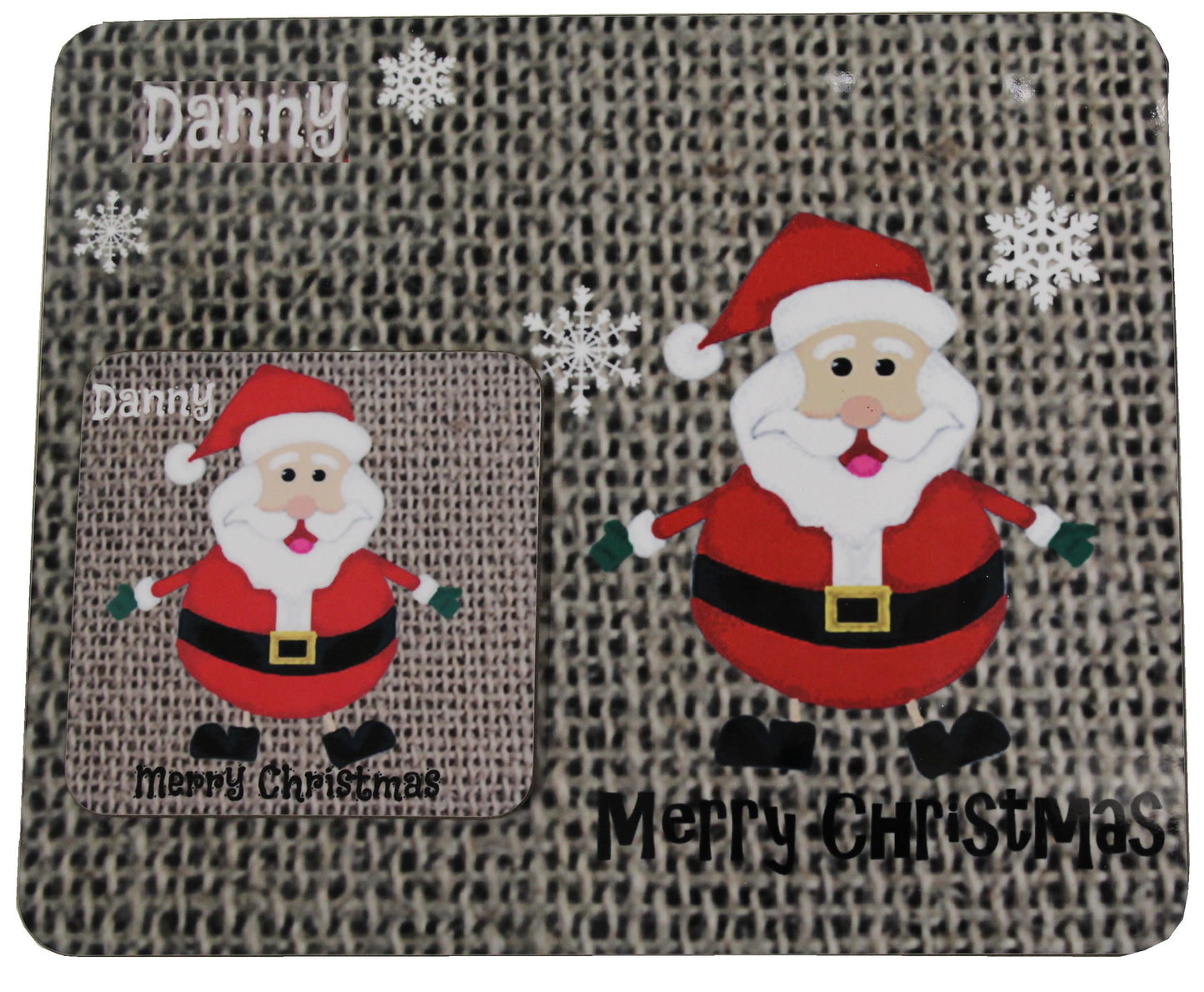 Personalised Christmas Coaster & Place Mat Santa