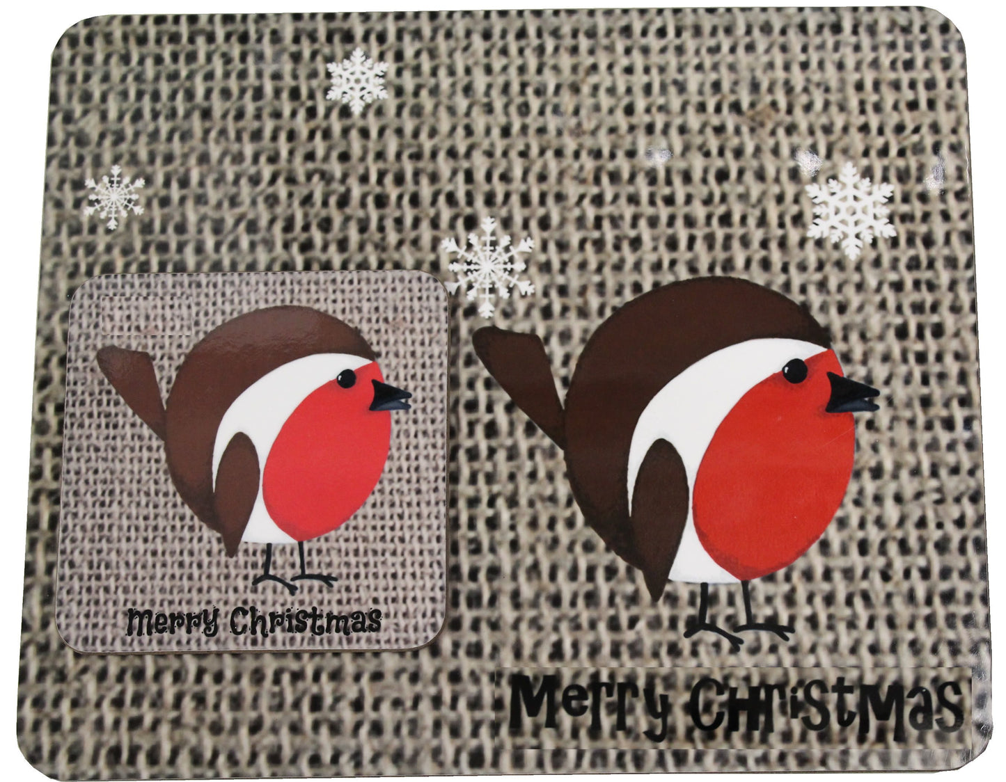 Christmas Coaster & Place Mat Robin