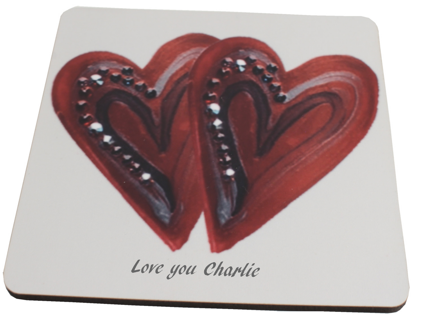 Personalised Swarovski Heart Coasters