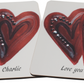 Personalised Swarovski Heart Pair of Coasters