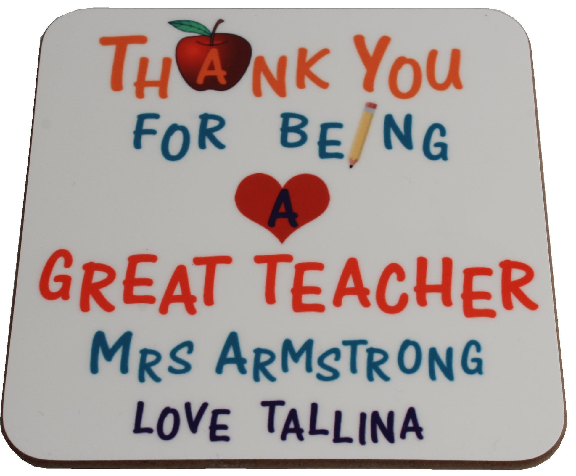 Personalised Teacher Gift Coaster