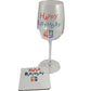 18th Birthday Wine & Coaster (Brights)