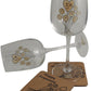 Personalised 5th Wedding Anniversary Wine Glasses & Coaster Gift Set Flower