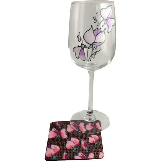 Sweet Pea Carafe & Glass & Coaster