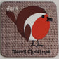 Personalised Christmas Gift Coaster Robin