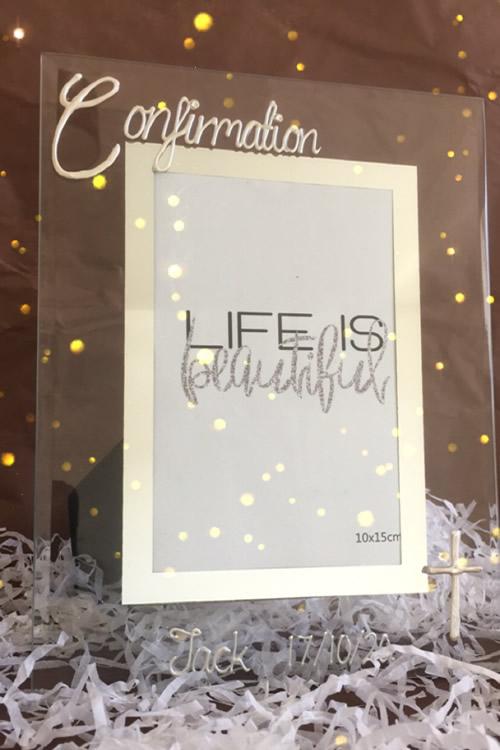 Confimation Gift Photo Frame Portrait: with crystals