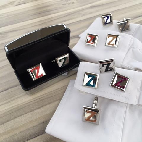 Personalised Gift Square Chrome Cufflinks: