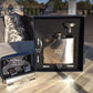 Personalised Gift Chrome Hip Flask: with Crystals (Pearl)
