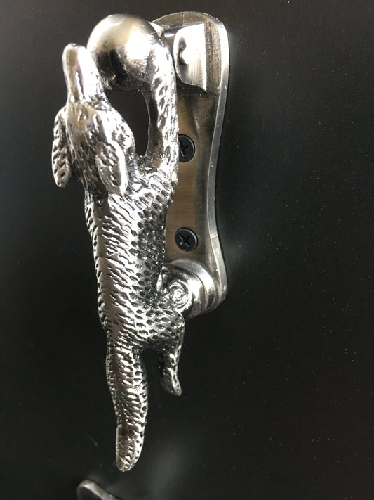 Running Fox Door Knocker Silver