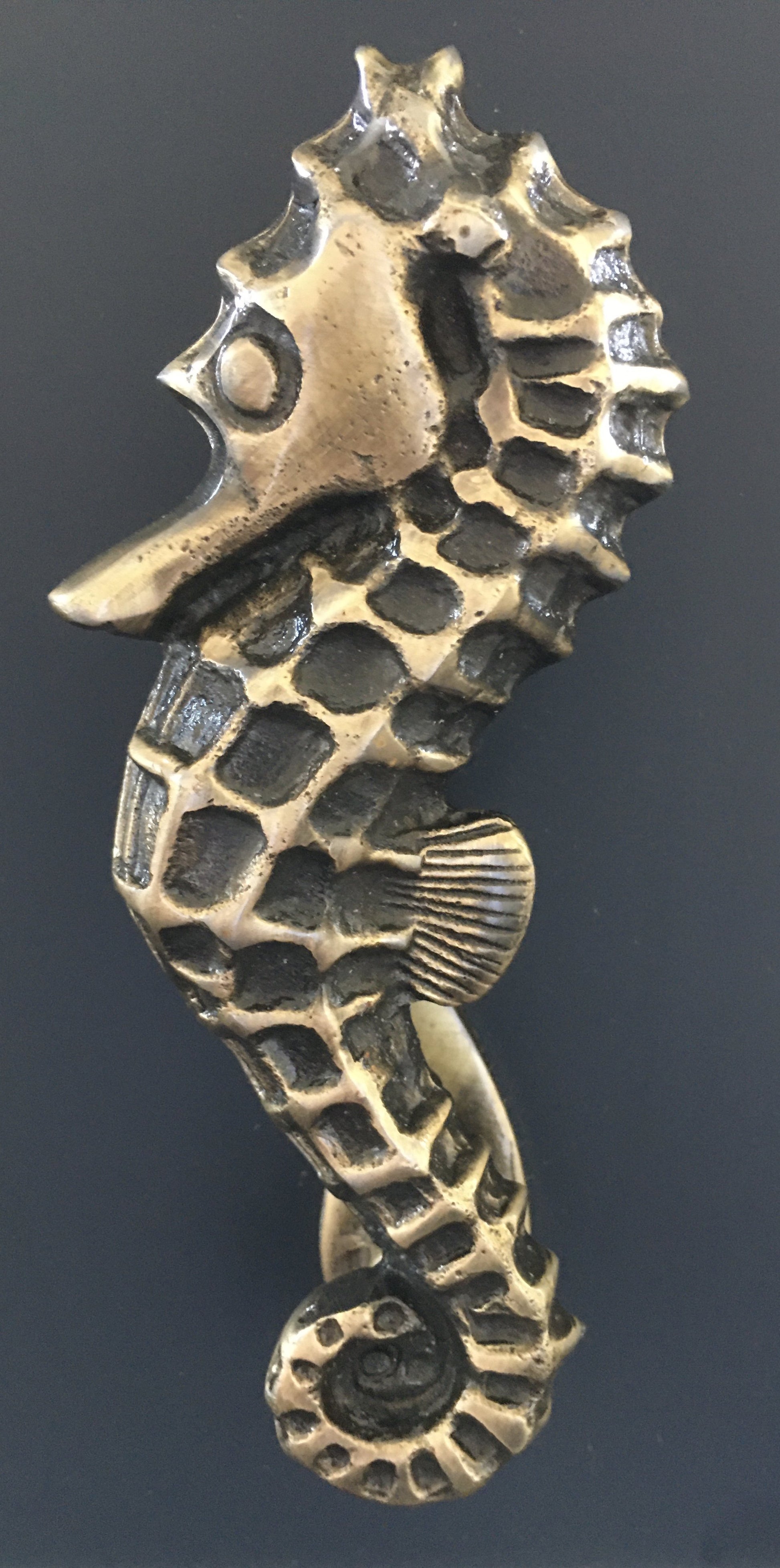 Seahorse Door Knocker Antique Brass