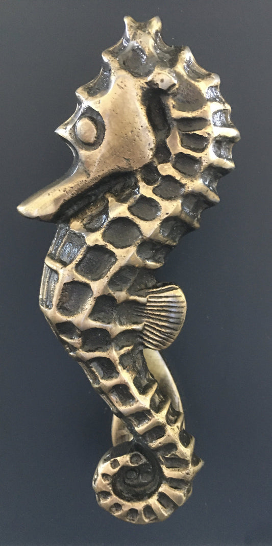 Seahorse Door Knocker Antique Brass