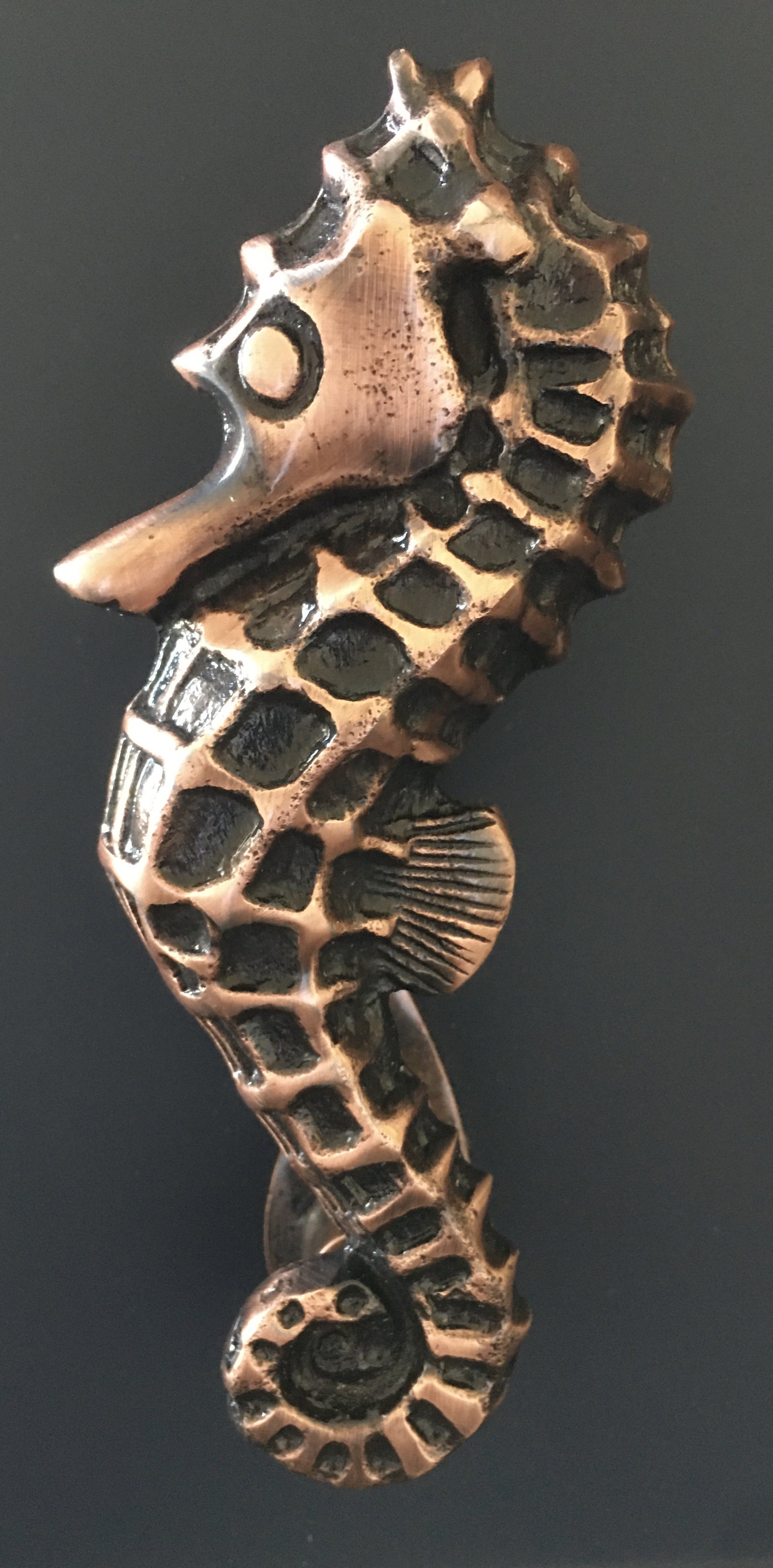 Seahorse Door Knocker Copper
