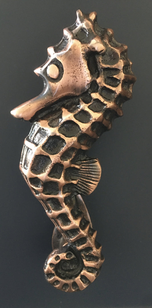 Seahorse Door Knocker Copper
