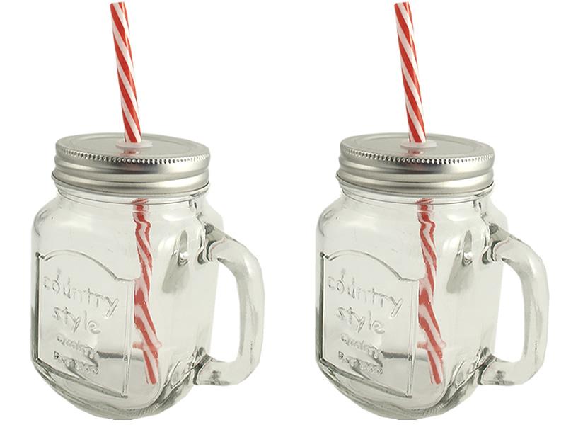 Vintage Gift Style Mason Jars:  x 2