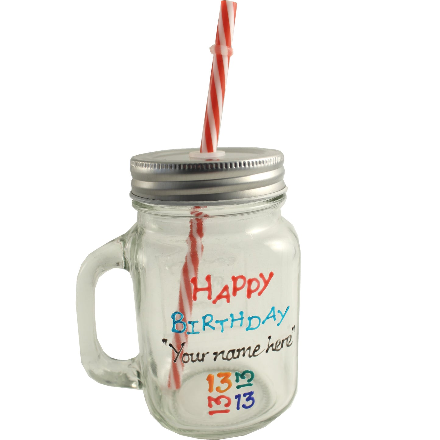 Personalised 13th Birthday Mason Jar
