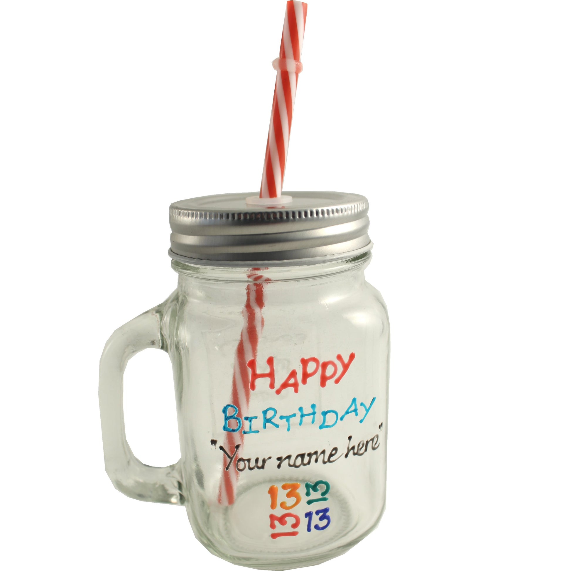 Personalised 13th Birthday Mason Jar