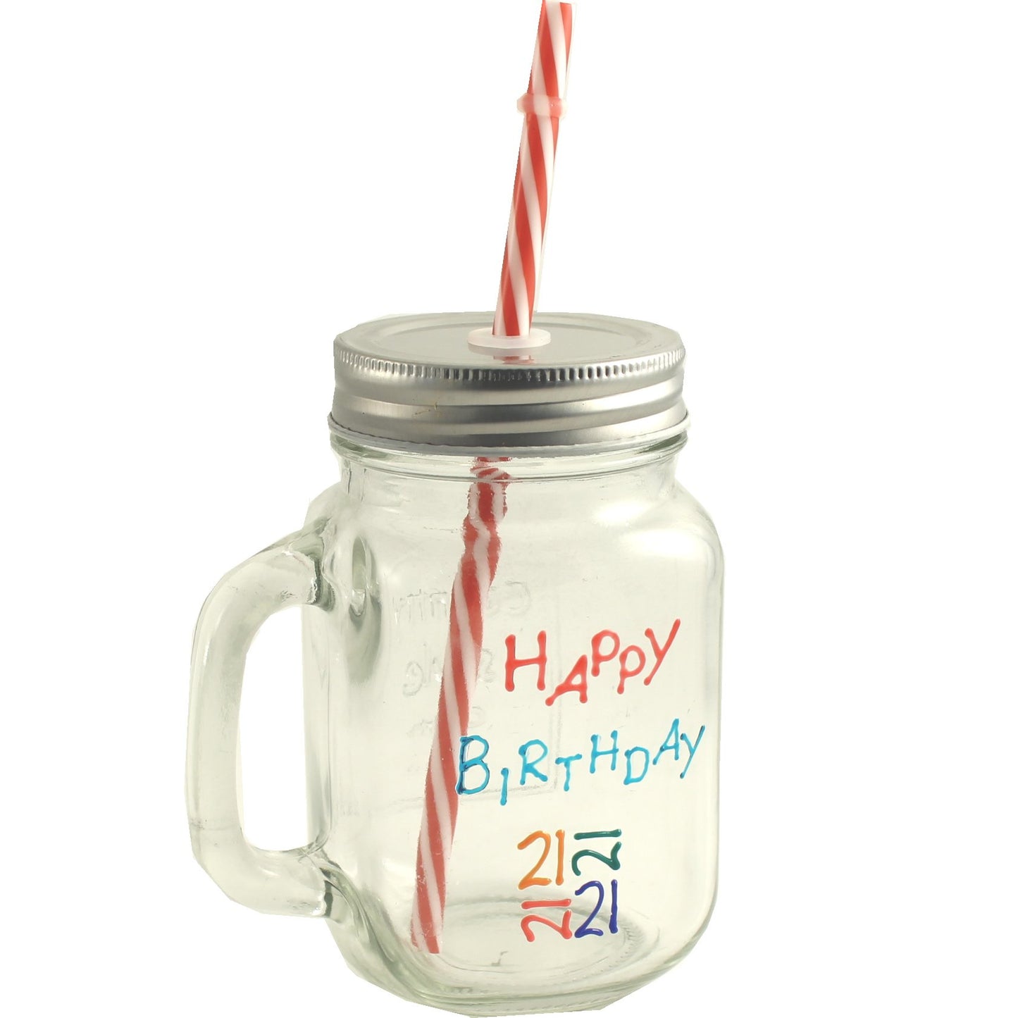 21st Birthday Mason Jar (Brights)